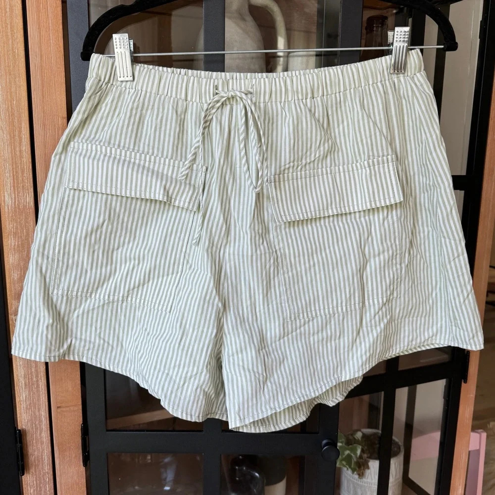 Sabo Skirt boxer shorts high waisted stripes daily drills pockets sage sea foam - Picture 2 of 7